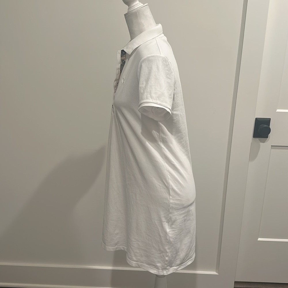 Women's White Polo Shirt Dress - Picture 4 of 10